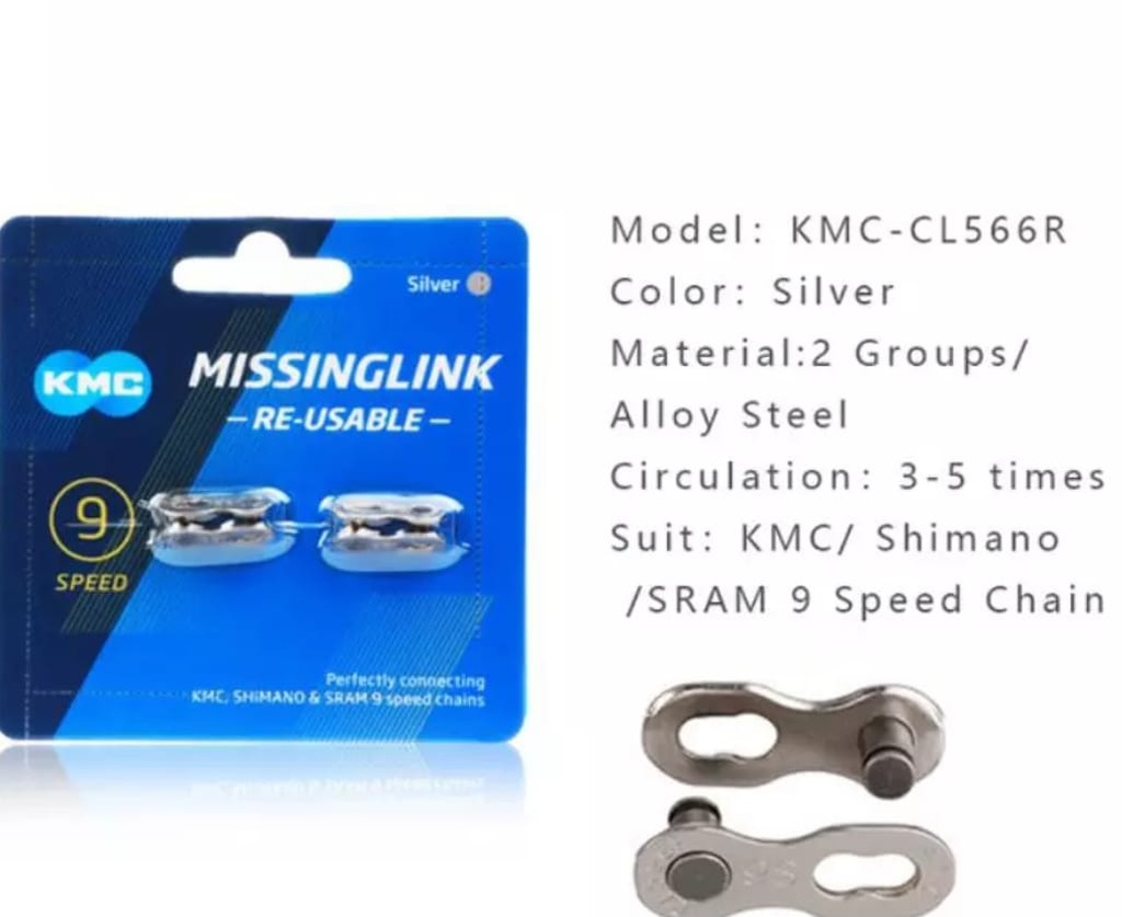 KMC LOCK CHAINS 9 SPEED MISSINGLINK